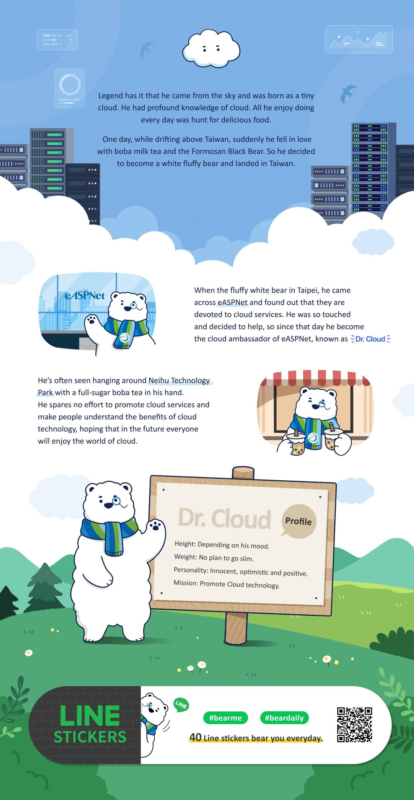 The mascot of eASPNet Dr.Cloud